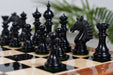 Sikh Empire chess pieces ebony and antiqued boxwood contrast