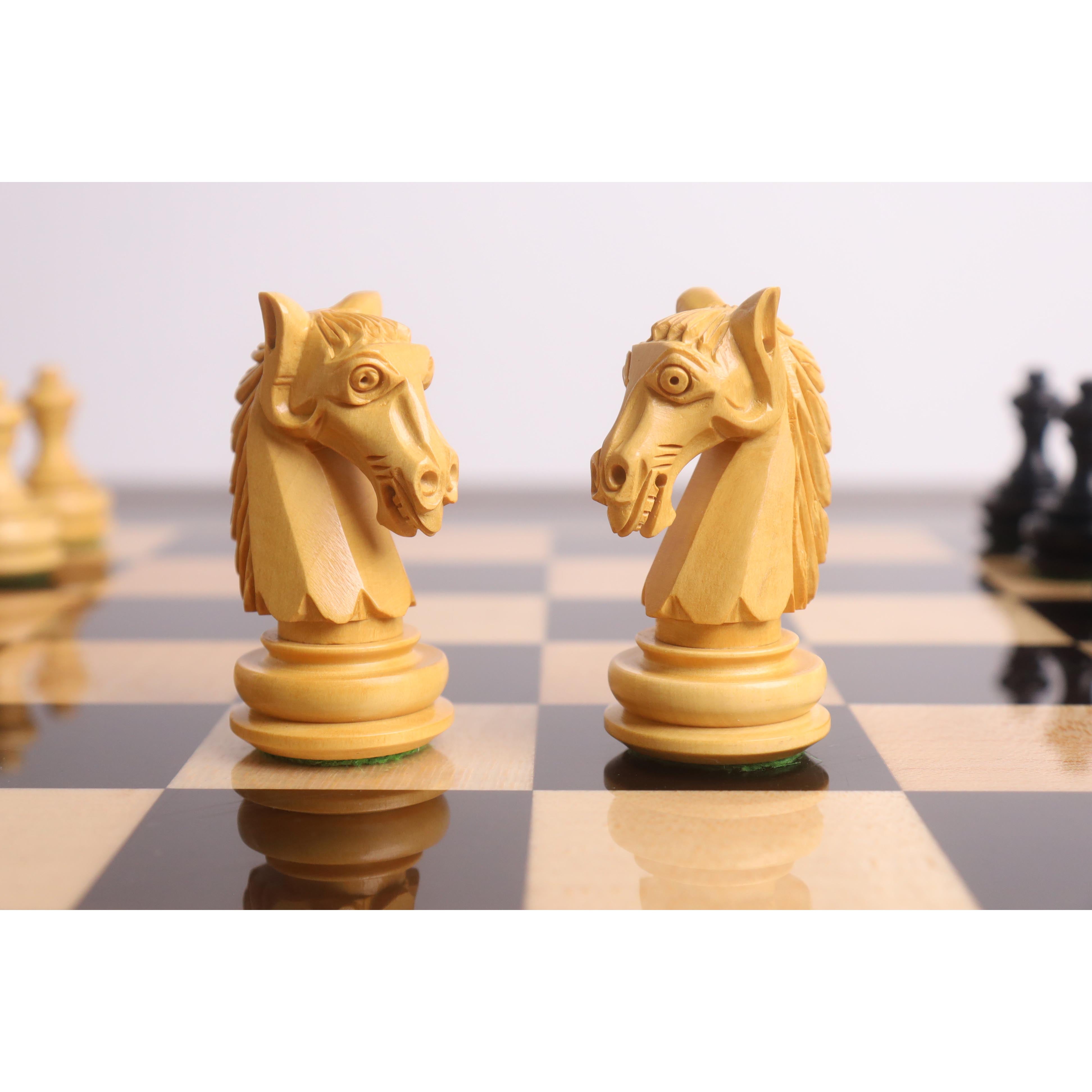 Ebony and Boxwood chessmen with a 36mm king base