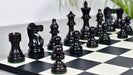 Smokey Staunton wooden chess pieces, 97mm king, Ebonised finish