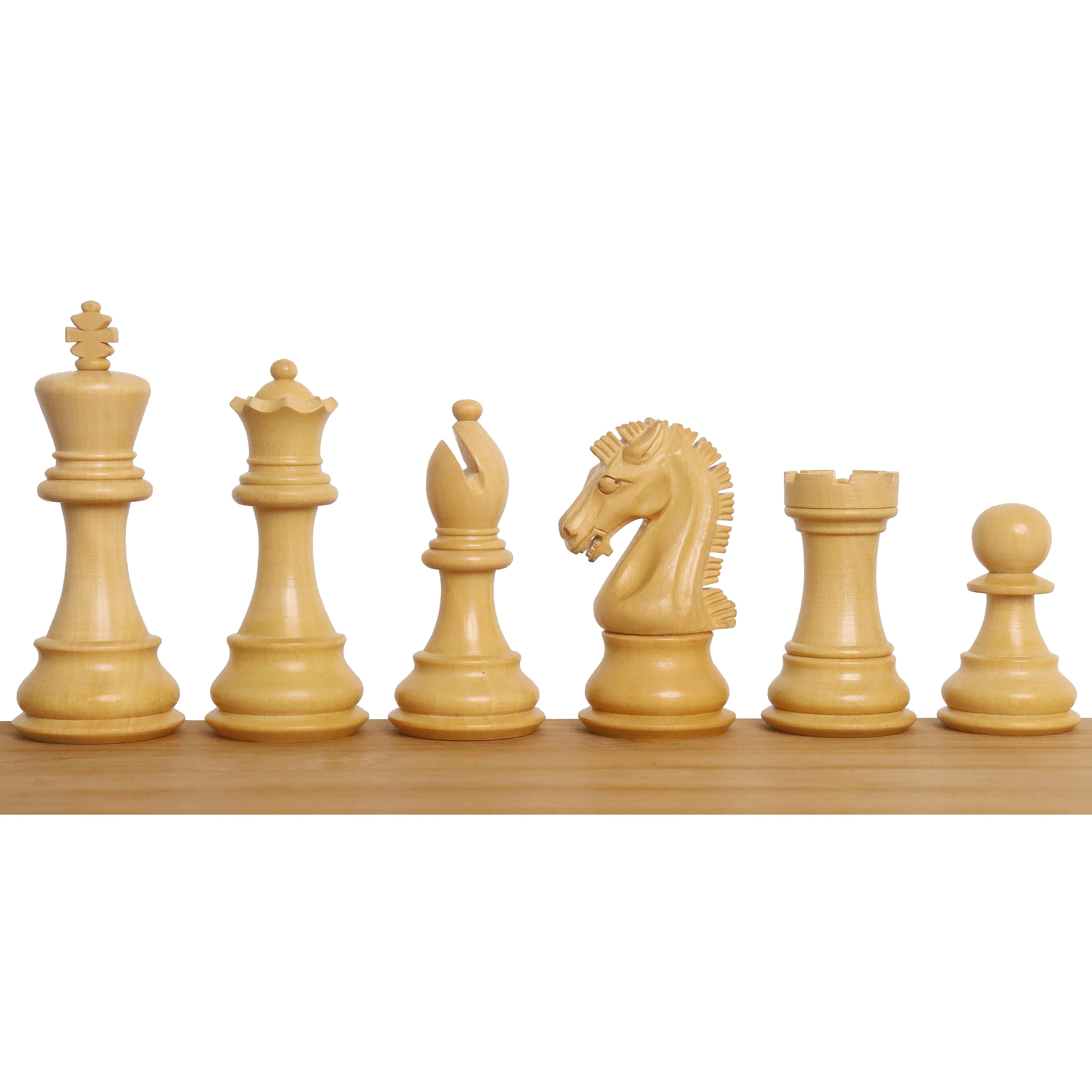 Ebonised Boxwood and Boxwood chessmen with a 30mm king base