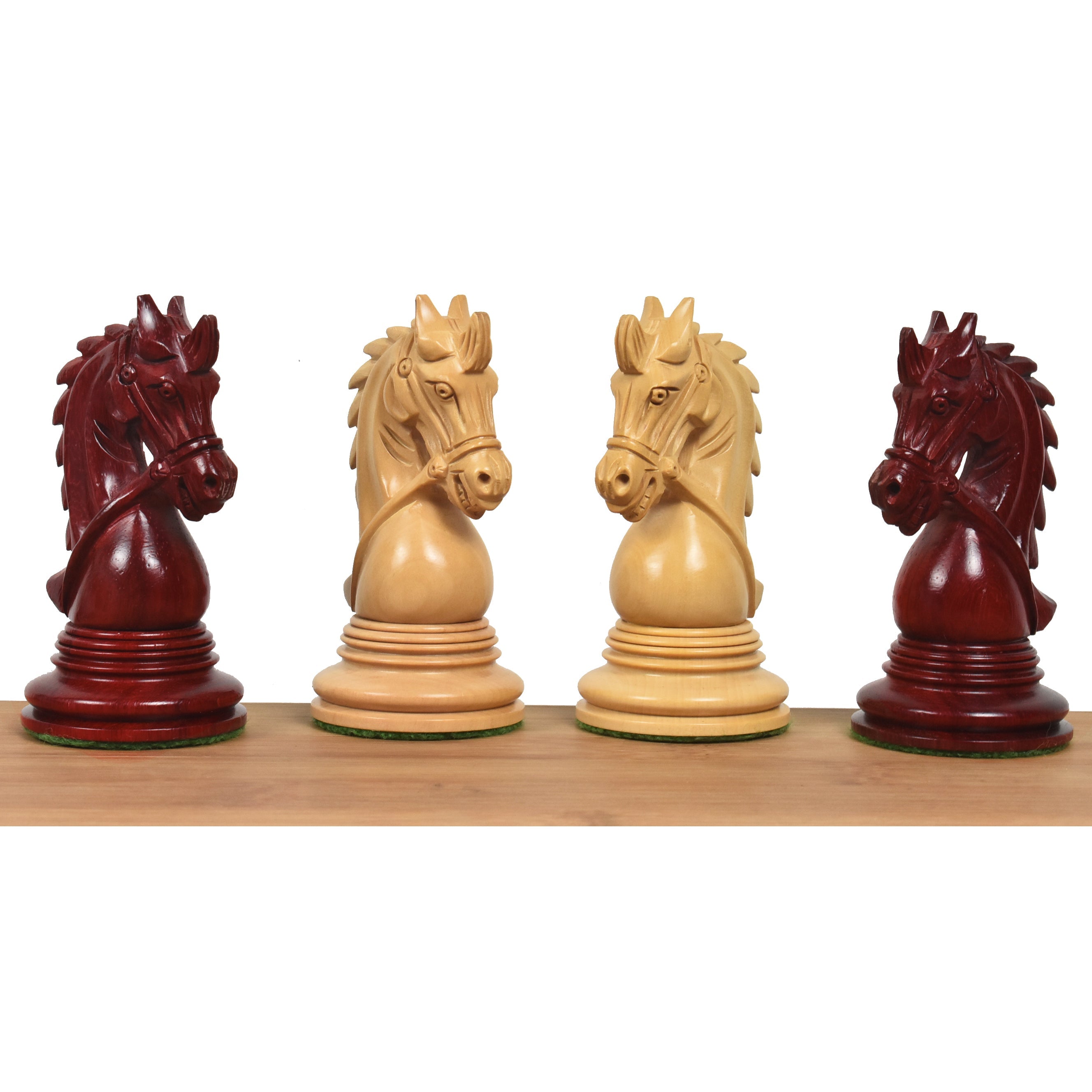Bud Rosewood and Boxwood chessmen sized for 60 to 65 mm squares