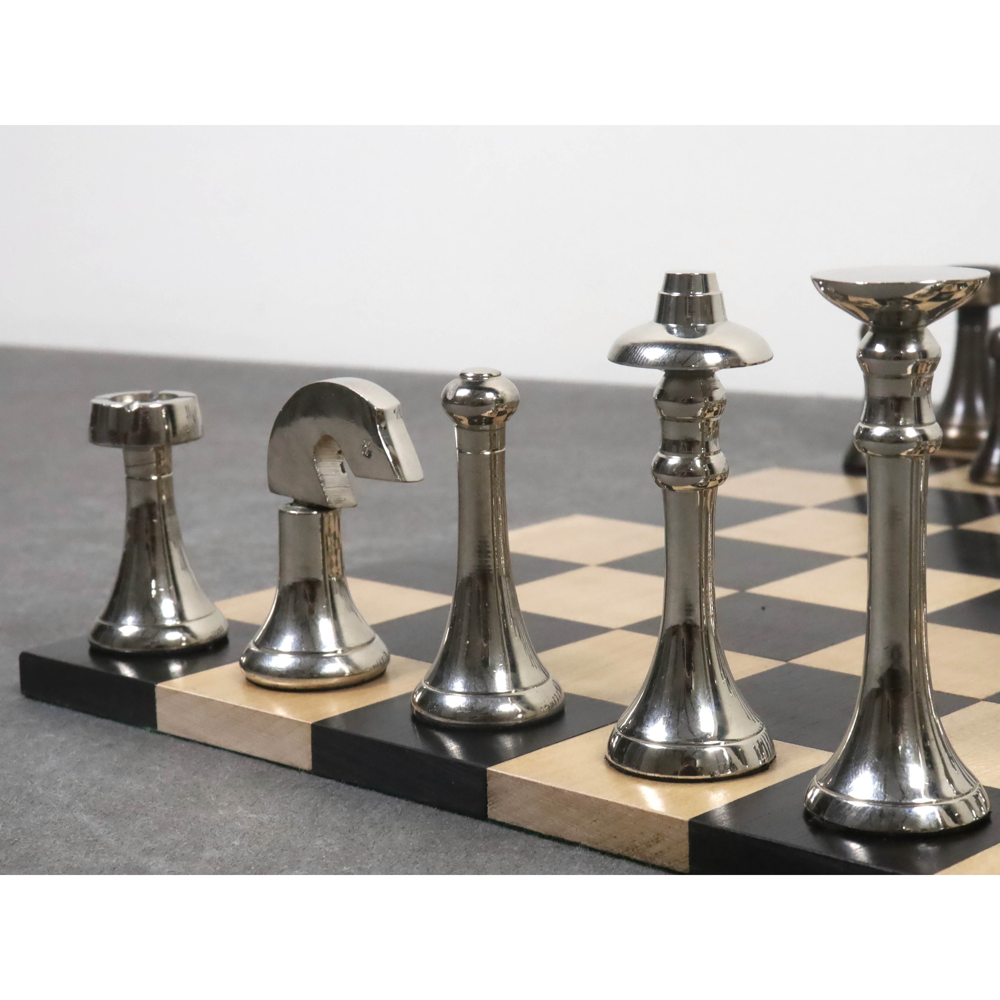 Contemporary Brass 78mm Chess Pieces
