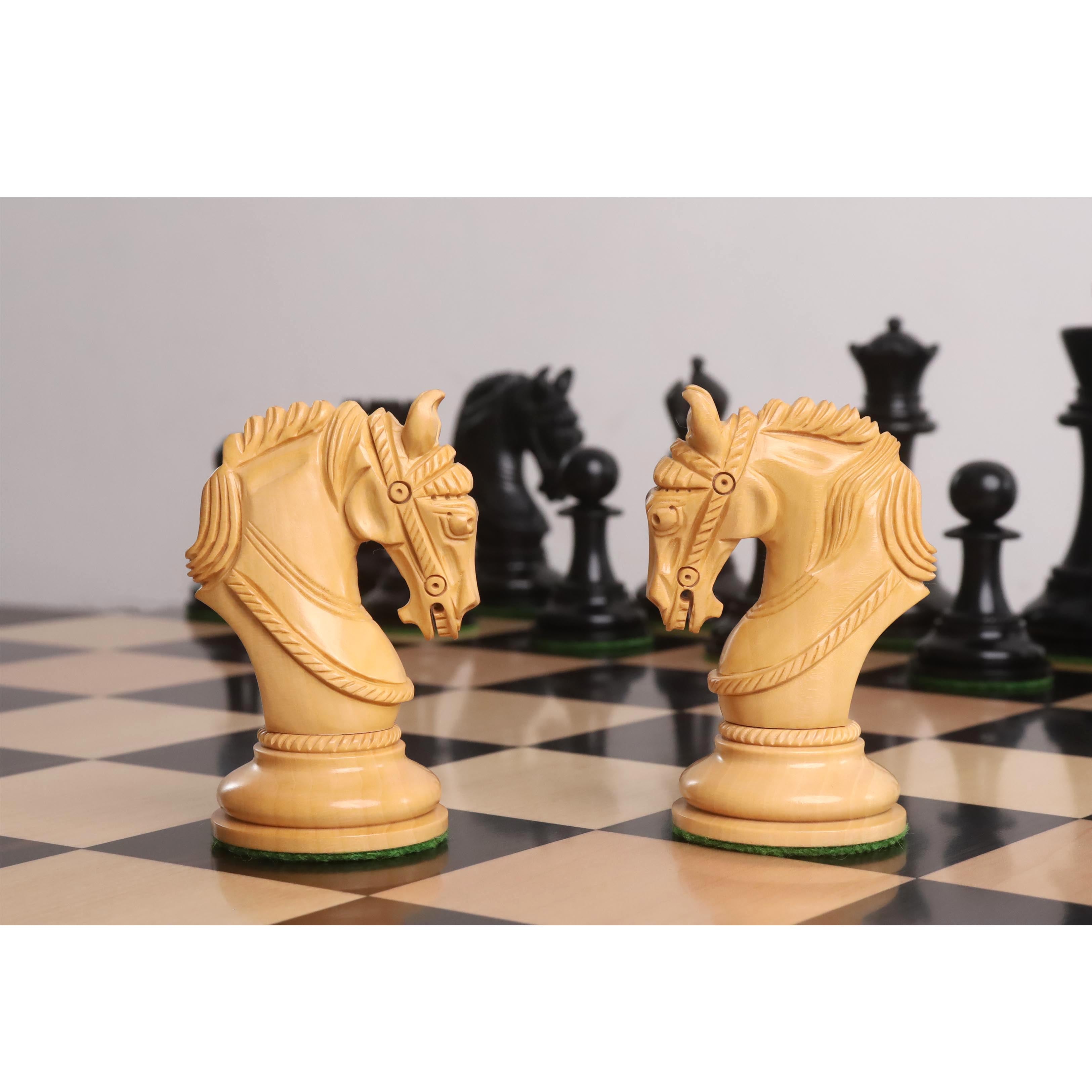 Imperator Staunton chess pieces in ebony, 108mm king