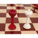 Turkish Tower Pre-Staunton chess pieces in crimson & white camel bone, 118mm king