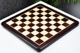 Indian rosewood chess board at 60mm squares, close grain detail