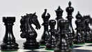 Shera Series Staunton V2.0 Ebonised chess pieces, weighted with green felt bases