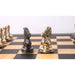 Knight and rook from the Metallic Gold and Grey chessmen