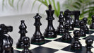 Full 34 piece Smokey Staunton chess set in ebonised and natural boxwood, Sterling Chess Australia
