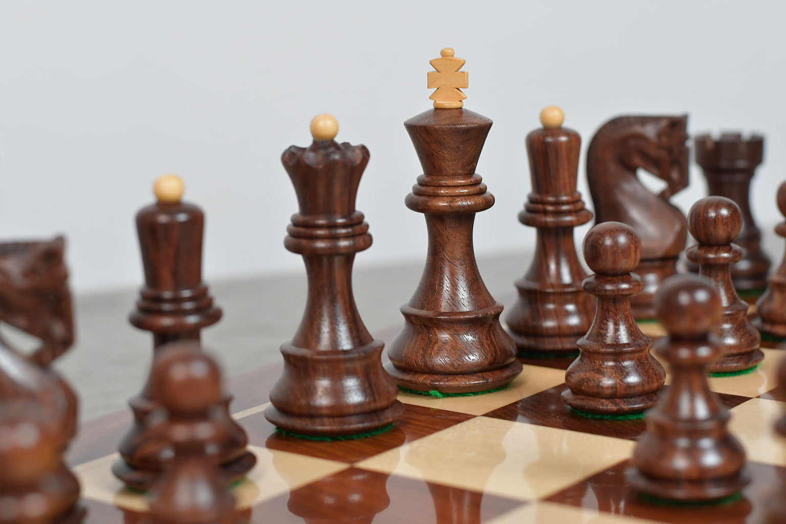 Sheesham and boxwood 1959 Zagreb reproduction chess pieces available in Australia