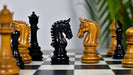 War Admiral Staunton chess pieces hand carved in Diospyros Ebenum ebony, 112mm king