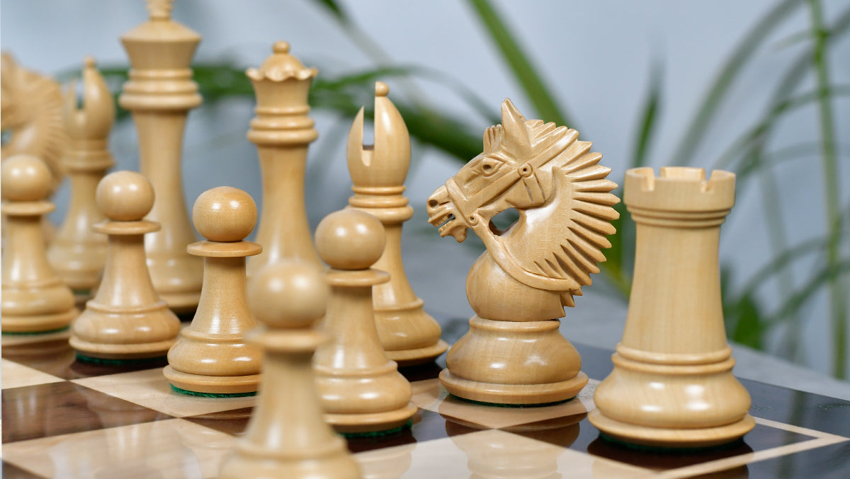American Bridle wooden chess pieces, 107mm king, Rosewood finish