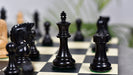 Ebony Bridle Staunton wooden chess pieces, 91mm king, Genuine ebony finish