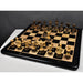 Weighted Burnt Zagreb Staunton chessmen seen from above