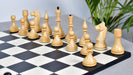 Full 34 piece 1961 Soviet Baku chess pieces in ebonised boxwood, Sterling Chess Australia