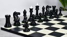 1940 Soviet Club wooden chess pieces, 103mm king, Genuine ebony and ivory white finish