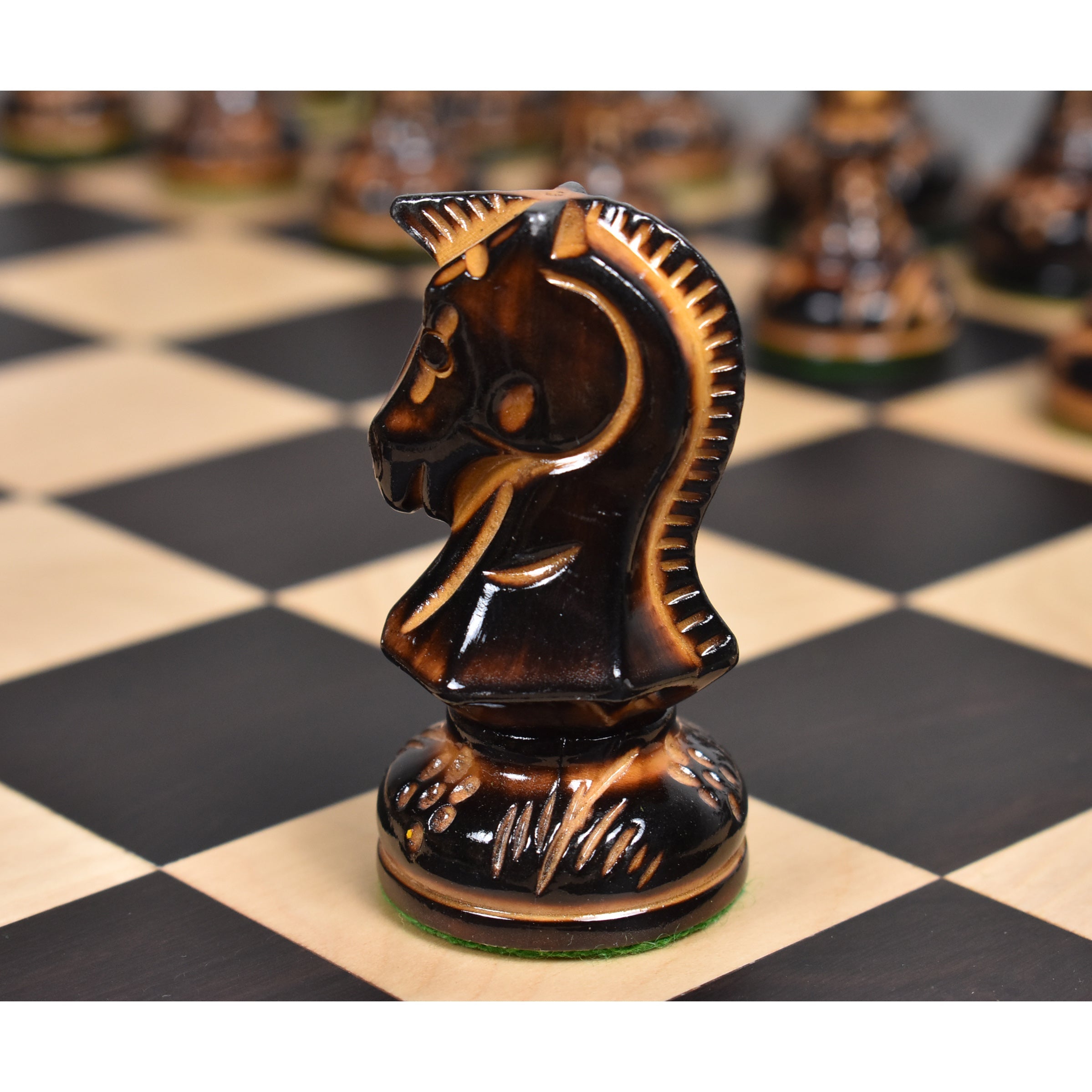 1970s' Dubrovnik Lacquered Boxwood 97mm Chess Pieces