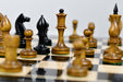 Hand carved knight detail on the Reproduction Averbakh 1949 Moscow Championship Ebonised chess pieces