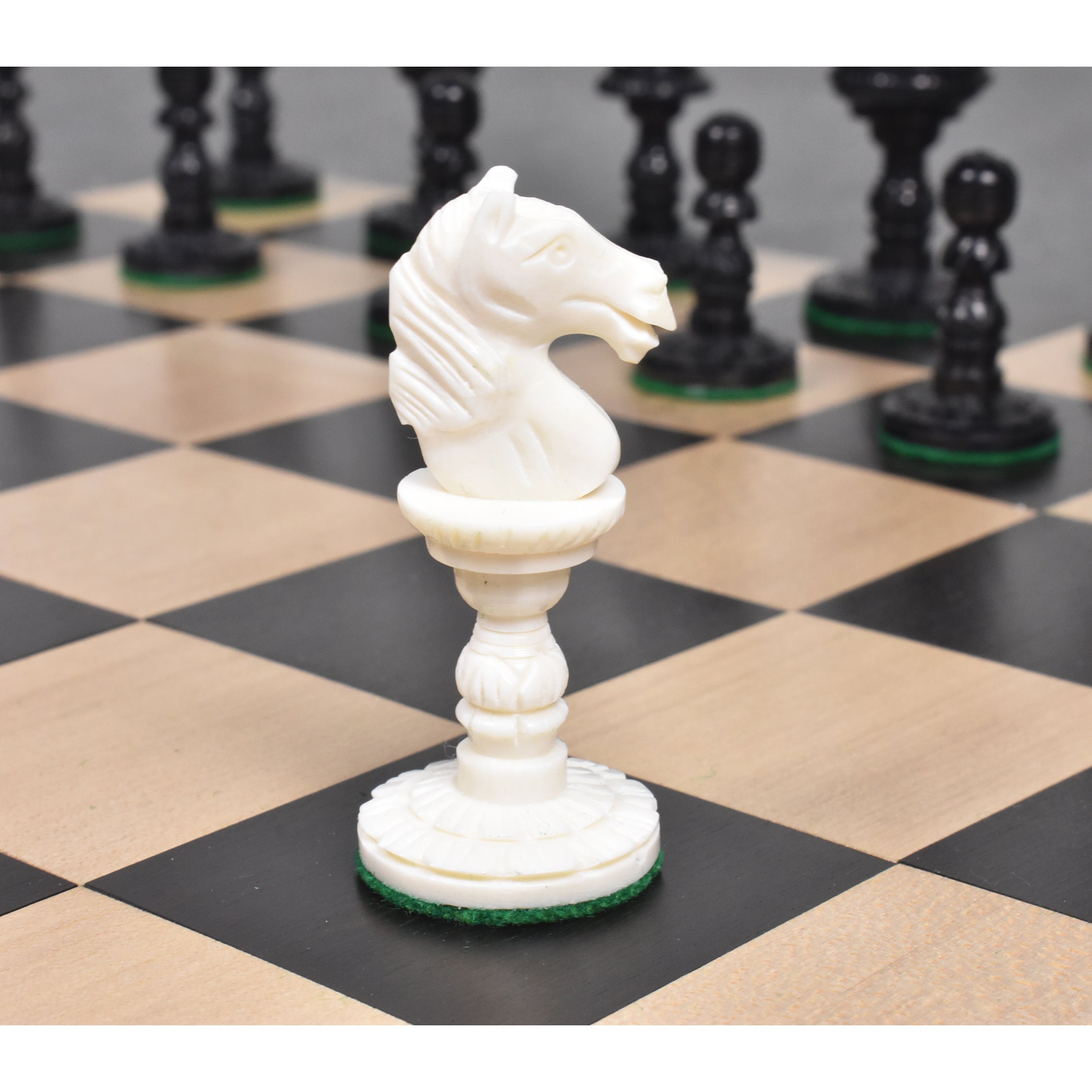 Lotus Series Hand Carved Camel Bone 103mm Chess Pieces