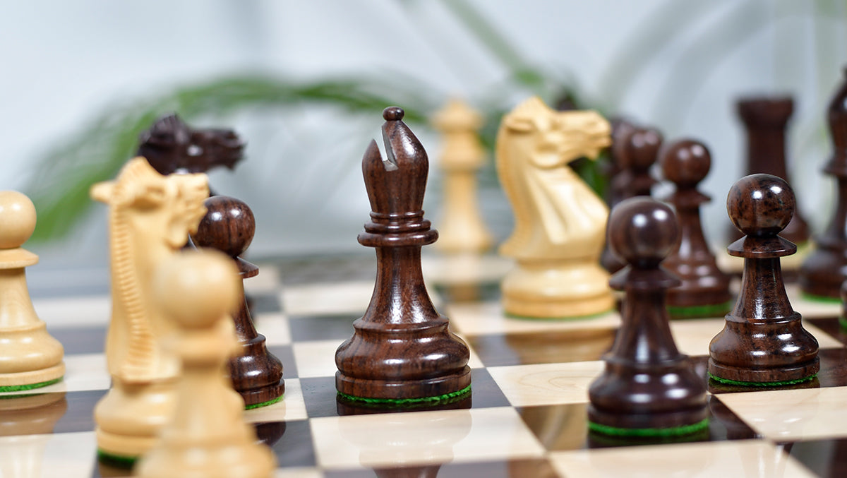 Prestige Staunton Series wooden chess pieces, 100mm king, Anjan finish