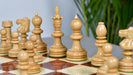 William Hallett wooden chess pieces, 102mm king, Golden dyed finish