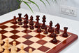 Chavet Championship bud rosewood chess pieces, 40mm king base, collar rings
