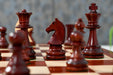 Bud rosewood and boxwood Chavet tournament chess pieces, 3.66 inch king