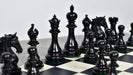 Hand carved knight detail on the Shera Series Staunton V2.0 Ebony chess pieces