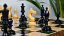 1935 Botvinnik Flohr Soviet wooden chess pieces, 101mm king, Genuine ebony finish