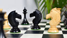 Ebonised & Natural wooden chess pieces, 106mm king, Sterling Chess Australia