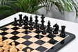 19th Century Austrian Antique wooden chess pieces, 108mm king, natural boxwood light side