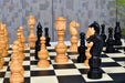 Northern Traditional Art Collector Edition Carved Queen Face Ebonised chess pieces, weighted with green felt bases