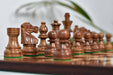 Knight carving detail on the French Lardy Compact chess pieces in sheesham and boxwood