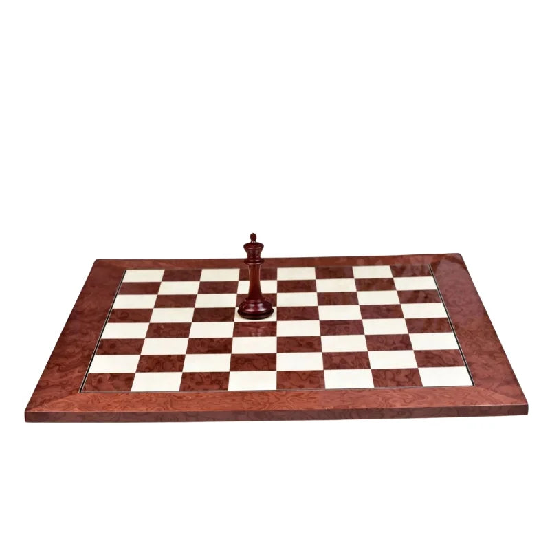 Chess Bazaar Red Ash Burl & Maple Deluxe 55cm Chess Board