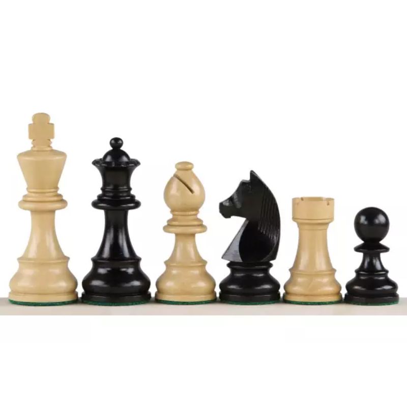 Black Maple 48cm Staunton Chess Set With German Ebonised Chess Pieces
