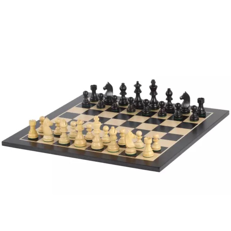 Black Maple 48cm Staunton Chess Set With German Ebonised Chess Pieces