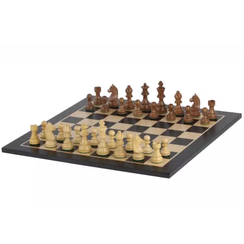 Black Maple 54cm Staunton Chess Set With German Acacia Chess Pieces