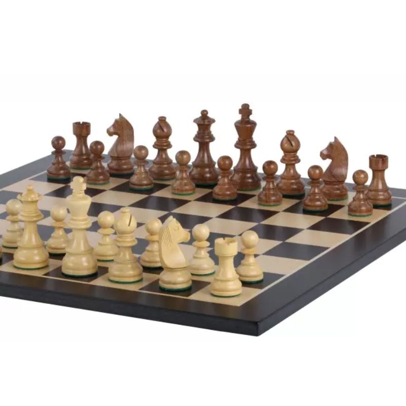 Black Maple 54cm Staunton Chess Set With German Acacia Chess Pieces