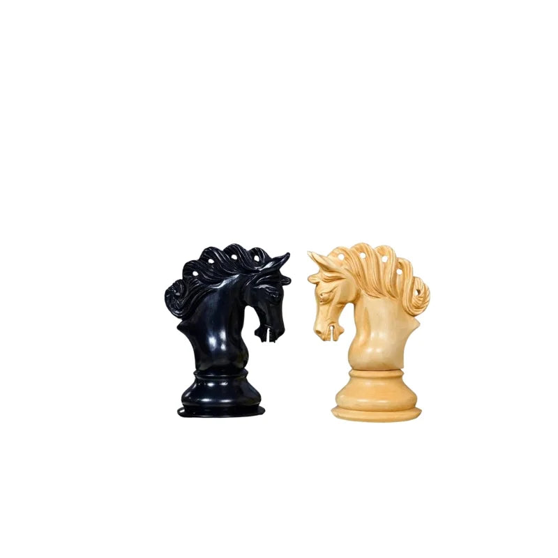 Chess Bazaar Pegasus Series Staunton Chess Pieces V2 (Ebony/Boxwood) With 48cm Black Anigre & Maple Chess Board