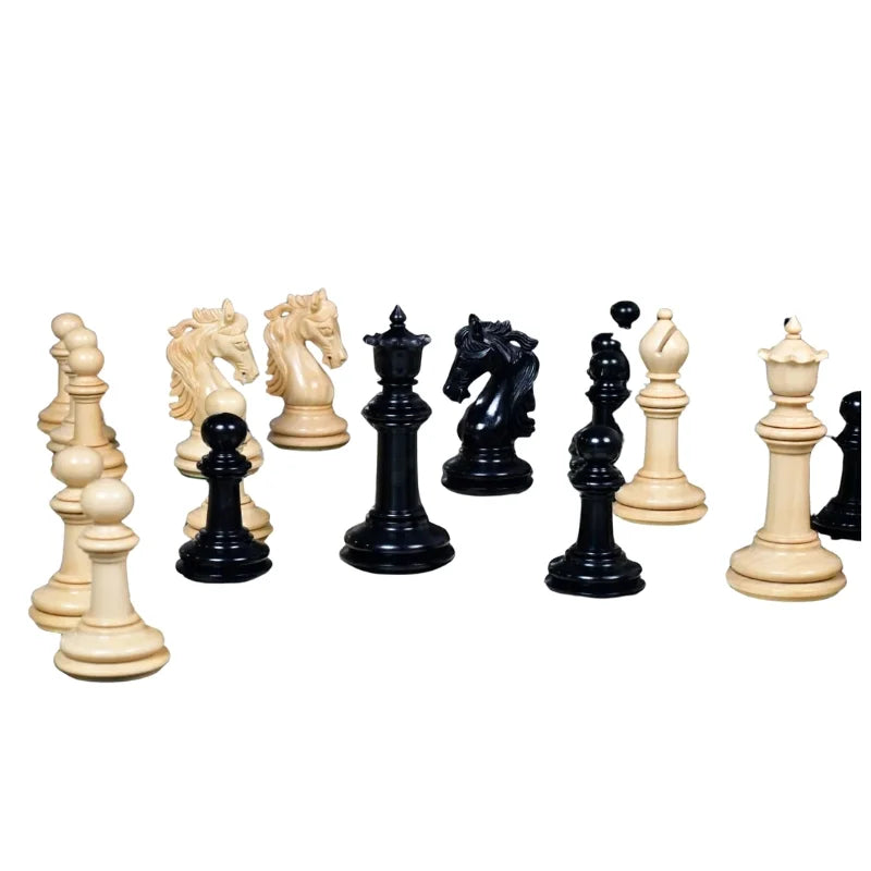 Chess Bazaar French Warrior Luxury Chess Pieces (Ebony/Boxwood) With 60cm Black Anigre & Maple Chess Board