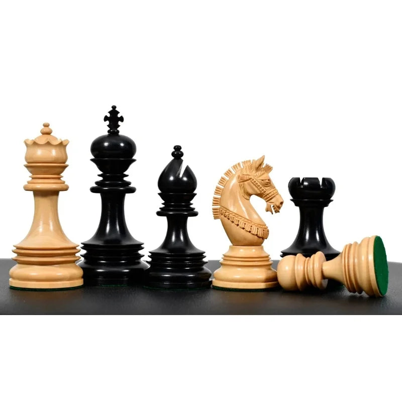 Chess Bazaar Indian Chetak II Staunton Chess Pieces (Ebony/Boxwood) With 58cm Ebony & Maple Chess Board