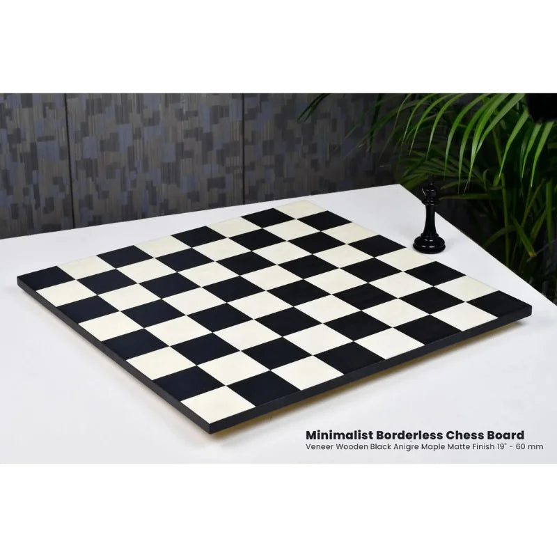 Chess Bazaar Black Anigre & Maple Deluxe 48cm Borderless Chess Board