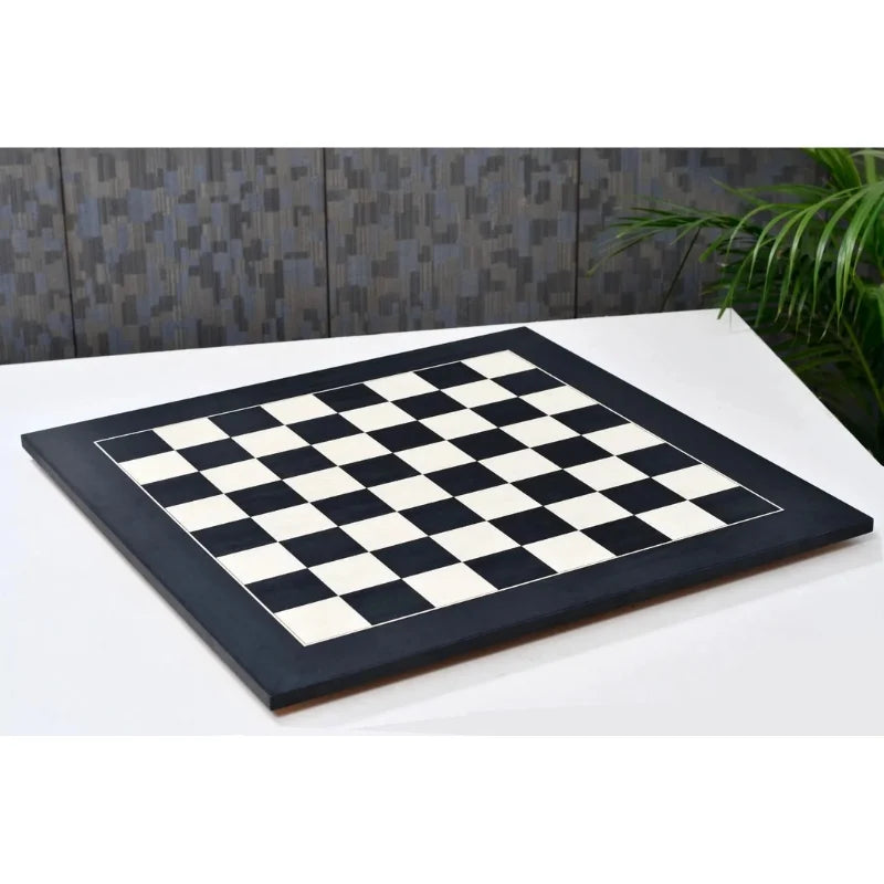 Chess Bazaar Bridle Series Chess Pieces (Ebony/Boxwood) With 60cm Black Anigre & Maple Chess Board