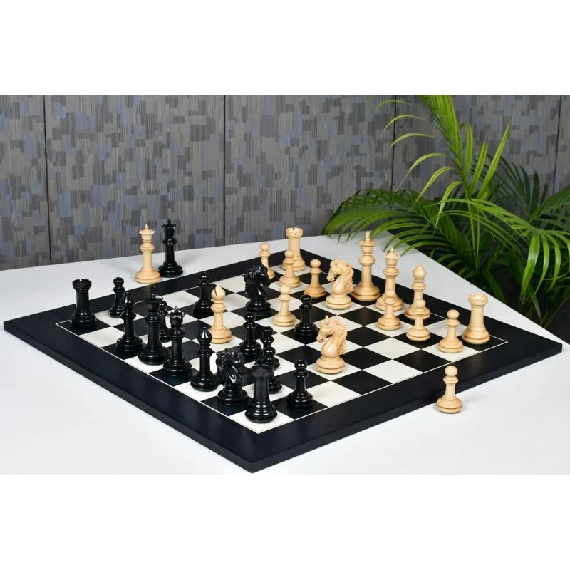 Chess Bazaar French Warrior Luxury Chess Pieces (Ebony/Boxwood) With 60cm Black Anigre & Maple Chess Board