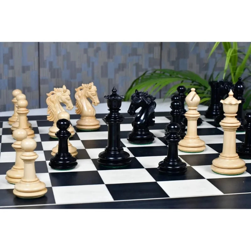 Chess Bazaar French Warrior Luxury Chess Pieces (Ebony/Boxwood) With 60cm Black Anigre & Maple Chess Board