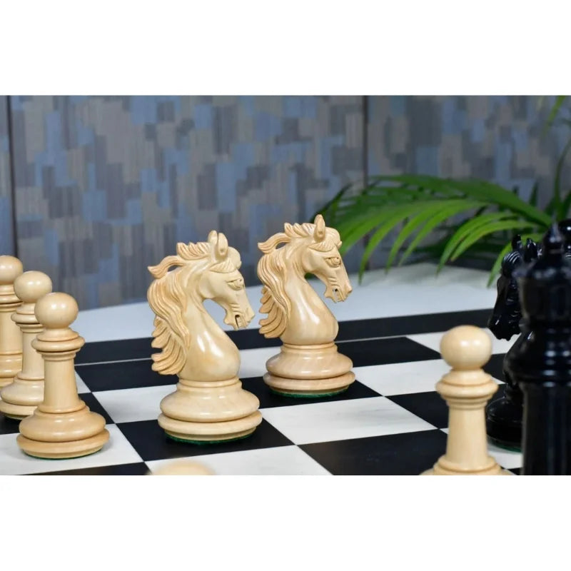 Chess Bazaar French Warrior Luxury Chess Pieces (Ebony/Boxwood) With 60cm Black Anigre & Maple Chess Board