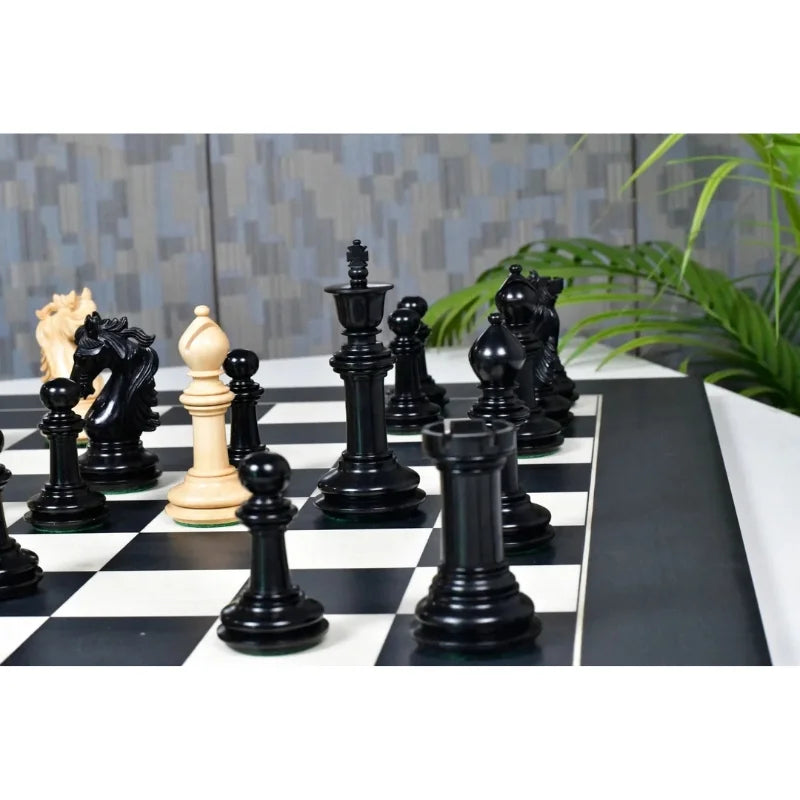 Chess Bazaar French Warrior Luxury Chess Pieces (Ebony/Boxwood) With 60cm Black Anigre & Maple Chess Board