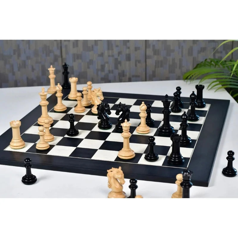 Chess Bazaar French Warrior Luxury Chess Pieces (Ebony/Boxwood) With 60cm Black Anigre & Maple Chess Board
