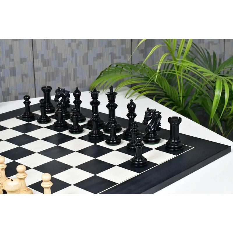 Chess Bazaar French Warrior Luxury Chess Pieces (Ebony/Boxwood) With 60cm Black Anigre & Maple Chess Board