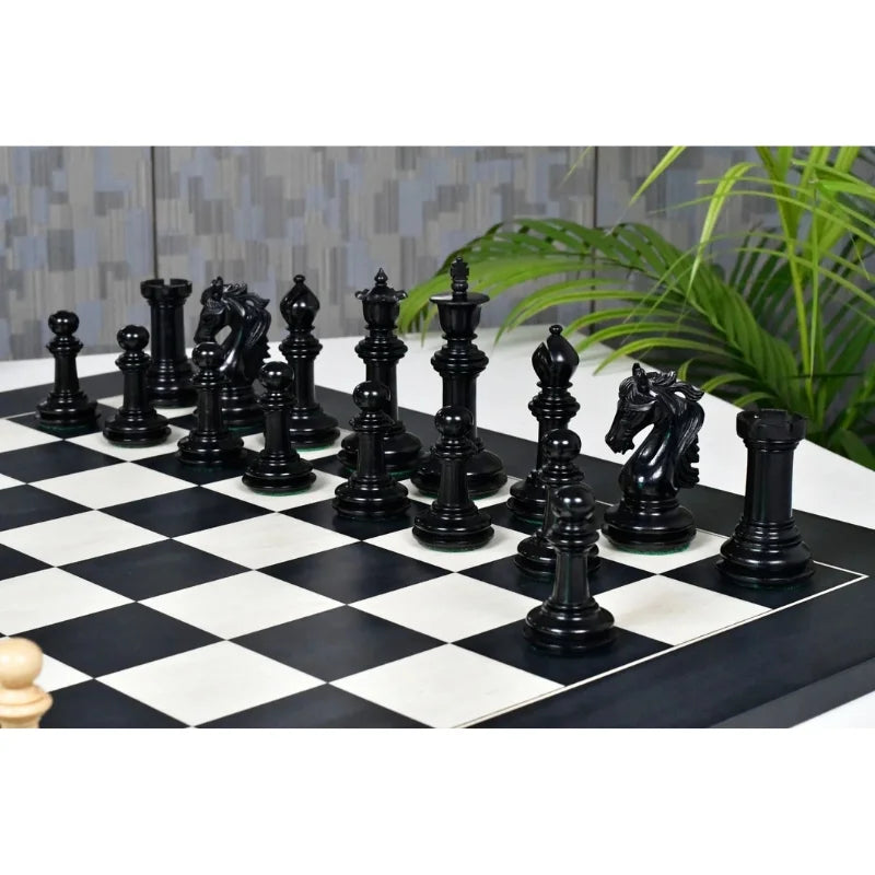 Chess Bazaar French Warrior Luxury Chess Pieces (Ebony/Boxwood) With 60cm Black Anigre & Maple Chess Board