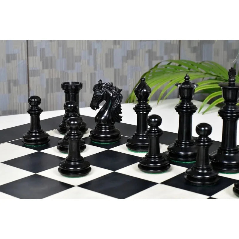 Chess Bazaar French Warrior Luxury Chess Pieces (Ebony/Boxwood) With 60cm Black Anigre & Maple Chess Board